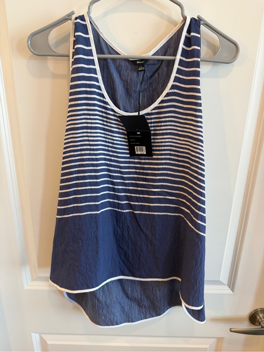 Milano Blue and White Striped Tank Top